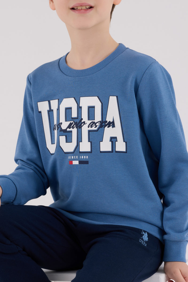 Set 2 Piese Bluza Sport si Pantaloni Lungi cu Imprimeu Logo