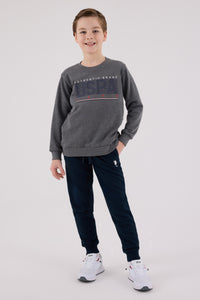 Set 2 Piese Bluza Sport si Pantaloni Lungi cu Imprimeu Logo