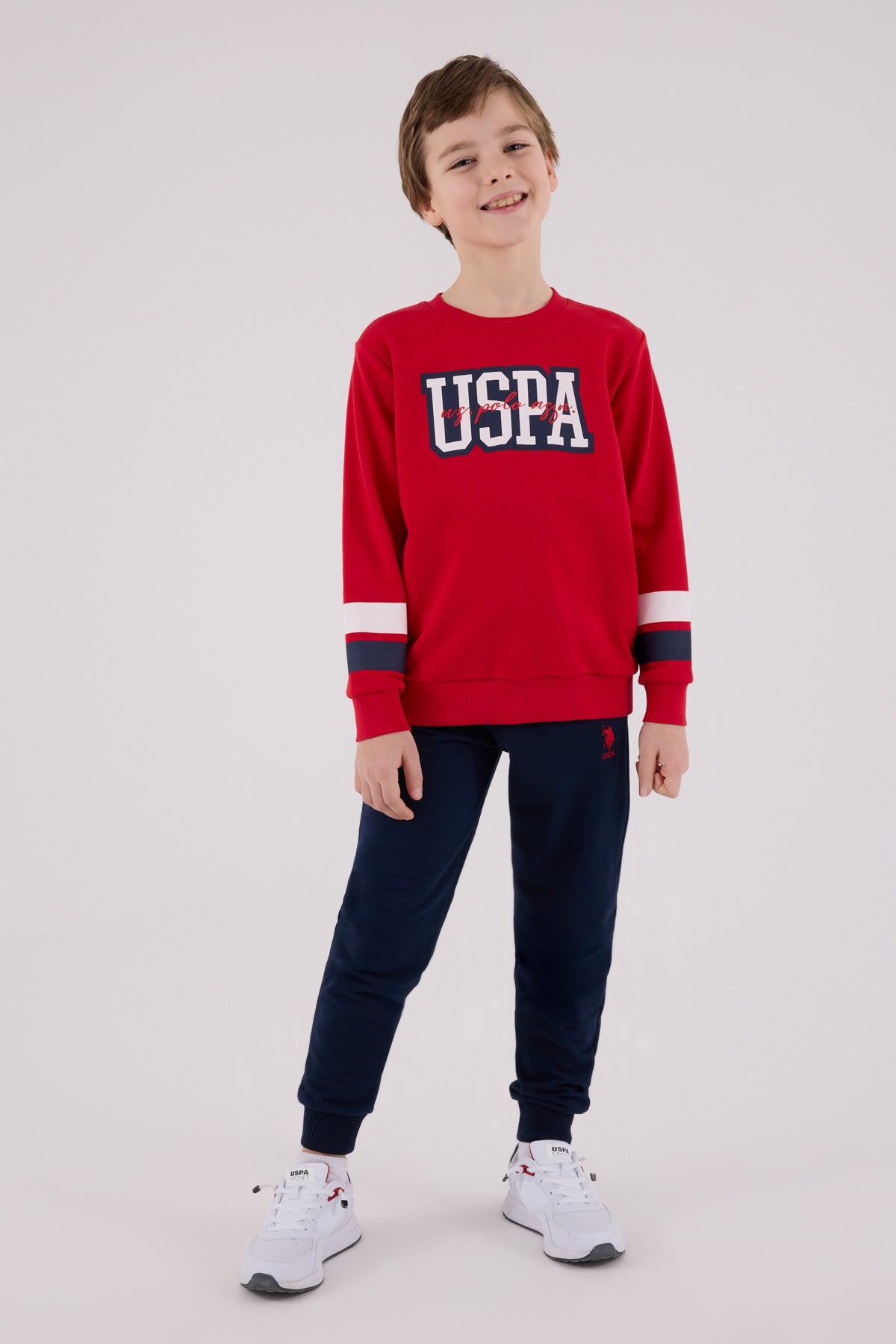 Set 2 Piese Bluza Sport si Pantaloni Lungi cu Imprimeu Logo