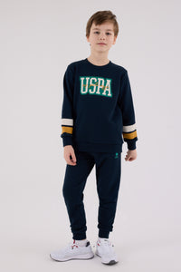 Set 2 Piese Bluza Sport si Pantaloni Lungi cu Imprimeu Logo