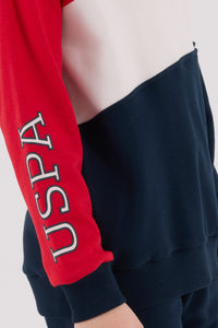 Set 2 Piese Bluza Multicolor si Pantaloni Bleumarin cu Imprimeu Logo