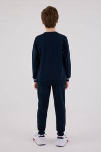 Set 2 Piese Băieți Bluza Sport si Pantaloni Lungi Bleumarin cu Imprimeu Logo