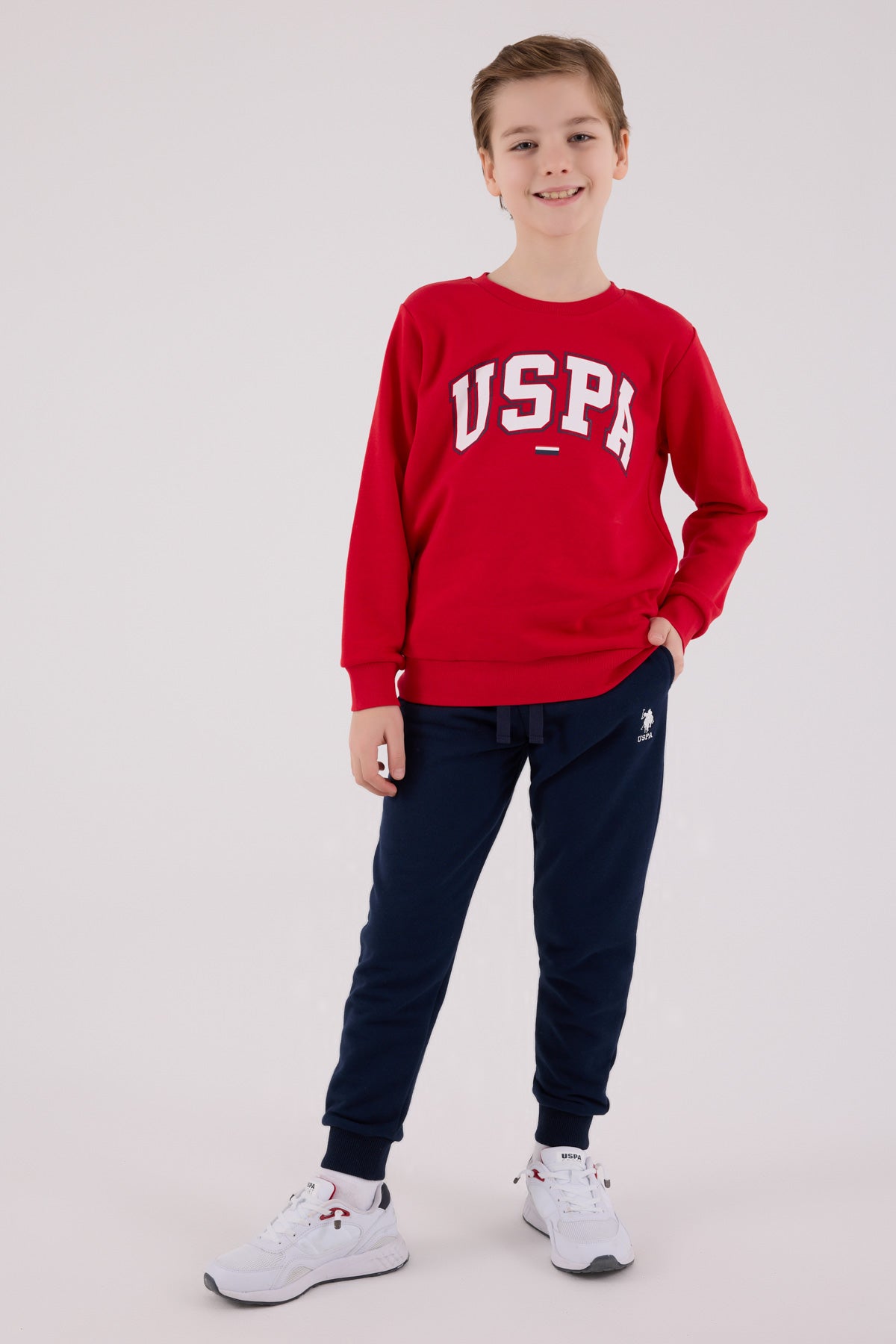 Set 2 Piese Bluza Sport si Pantaloni Lungi cu Imprimeu Logo