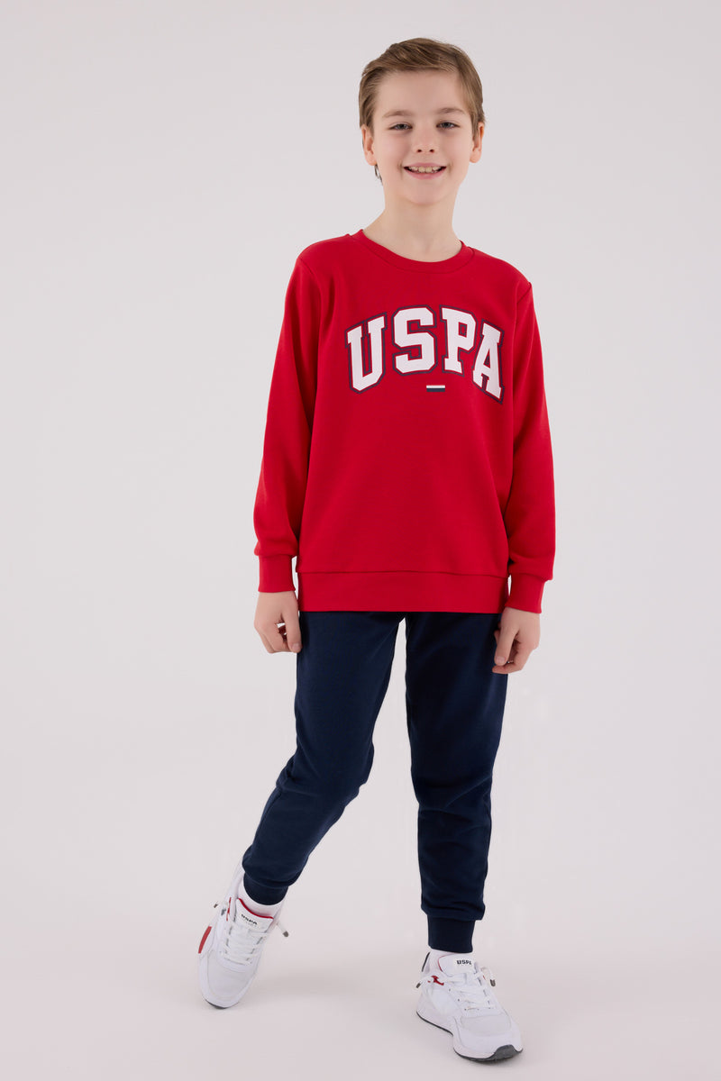 Set 2 Piese Bluza Sport si Pantaloni Lungi cu Imprimeu Logo