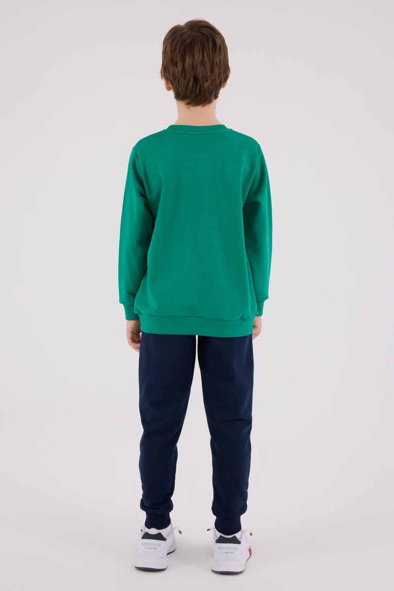 Set 2 Piese Bluza Sport si Pantaloni Lungi cu Imprimeu Logo