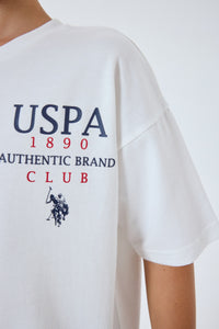 Set 2 Piese Băieți - Tricou Alb Oversize cu Print Logo Și Pantaloni Scurți Bleumarin