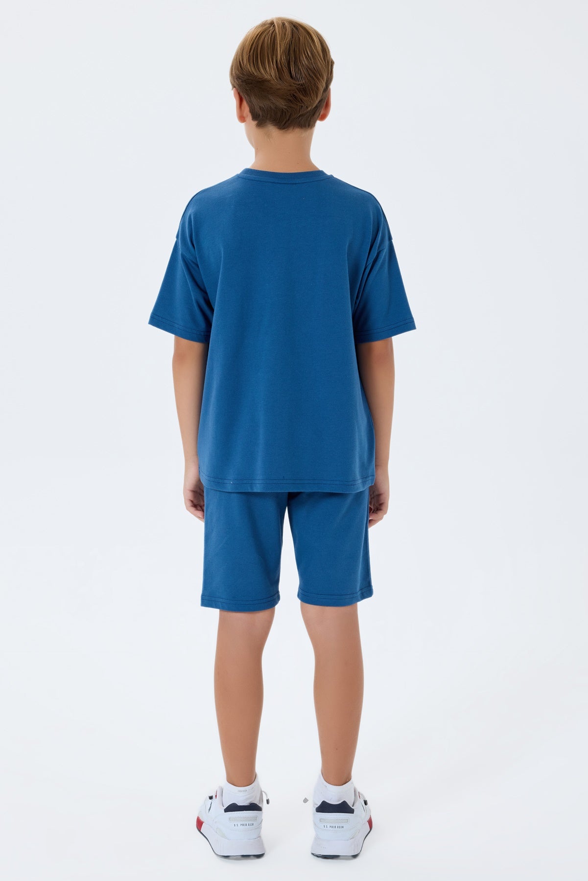 Set 2 Piese Băieți - Tricou Cu Logo Și Pantaloni Scurți Albastru Inchis