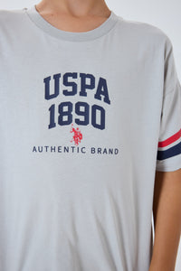 Set 2 Piese Băieți - Tricou Gri Cu Imprimeu Logo Și Pantaloni Scurți Bleumarin