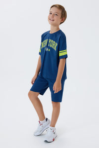 Set 2 Piese Băieți - Tricou Și Pantaloni Scurți Indigo