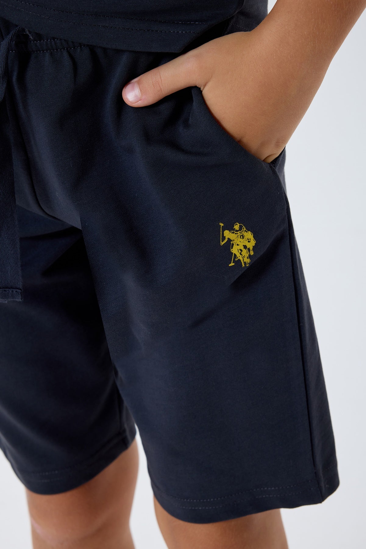 Set 2 Piese Băieți - Tricou Și Pantaloni Scurți  Gri Antracit Cu Imprimeu Logo