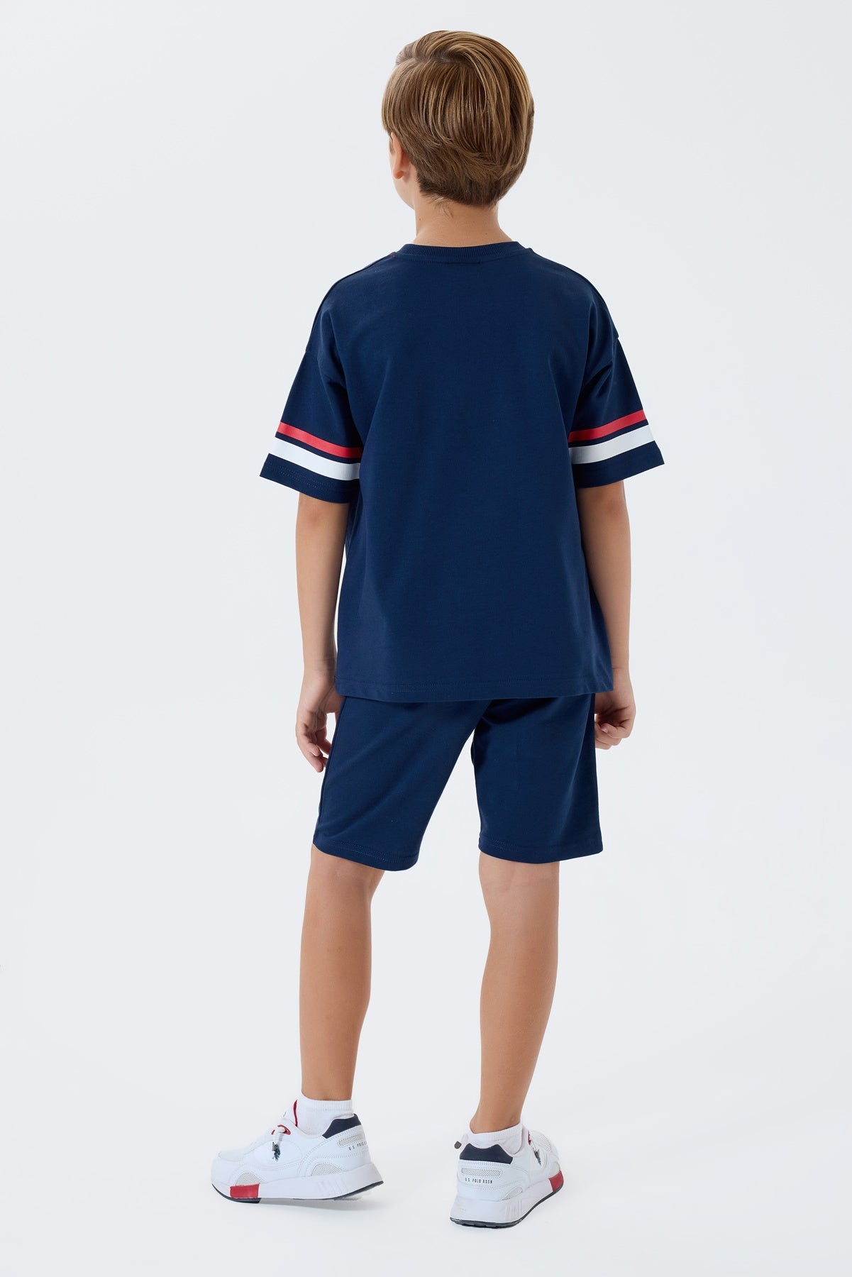 Set 2 Piese Băieți - Tricou cu Print Logo Și Pantaloni Scurți Bleumarin