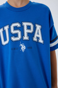 Set 2 Piese Băieți - Tricou cu Print Logo Și Pantaloni Scurți Albastru