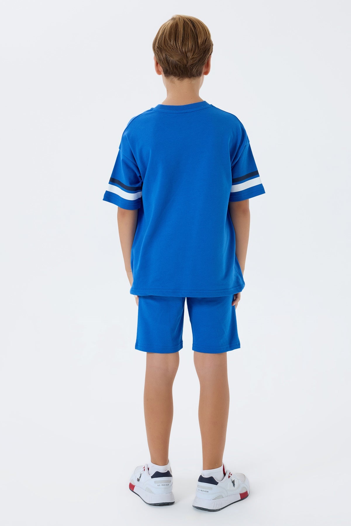 Set 2 Piese Băieți - Tricou cu Print Logo Și Pantaloni Scurți Albastru