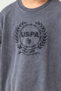 Set 2 Piese Băieți - Tricou Și Pantaloni Scurți Oversize Gri Antracit Cu Logo Brodat