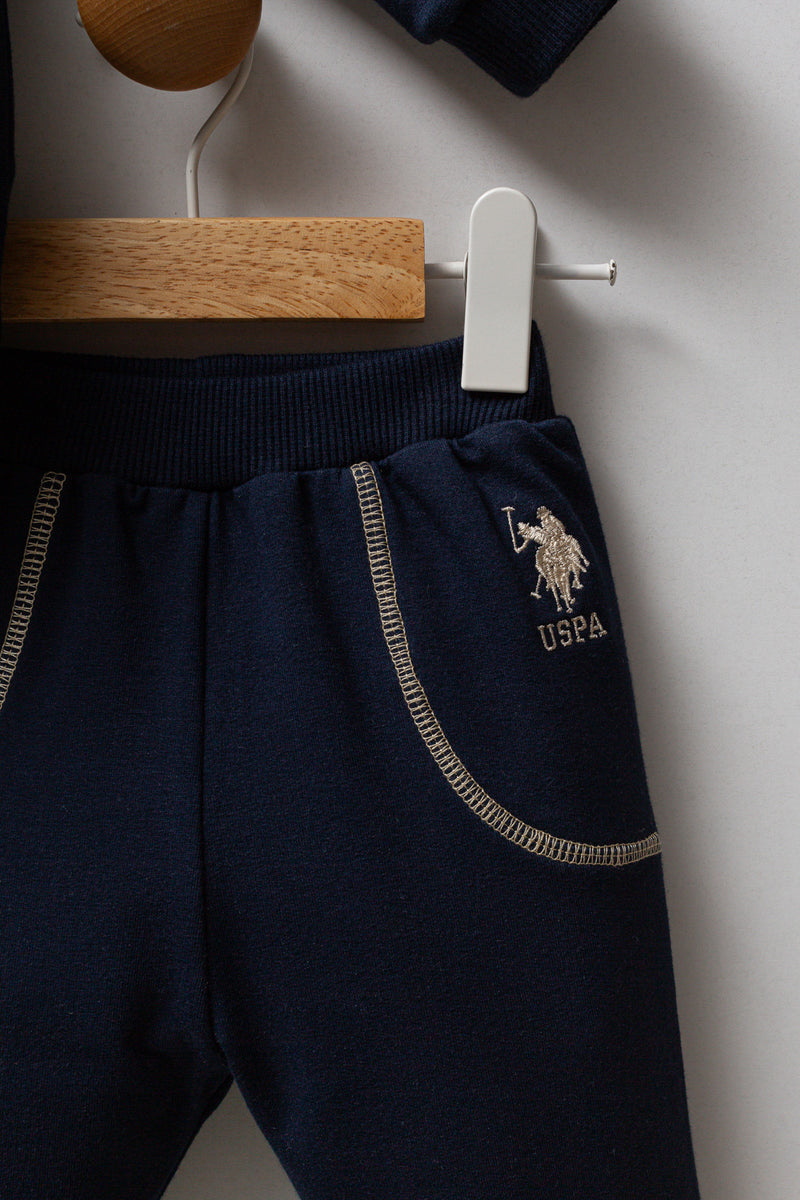 Set 2 Piese Baietel Pantaloni Si Bluza cu Maneca Lunga