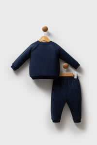 Set 2 Piese Baietel Pantaloni Si Bluza cu Maneca Lunga