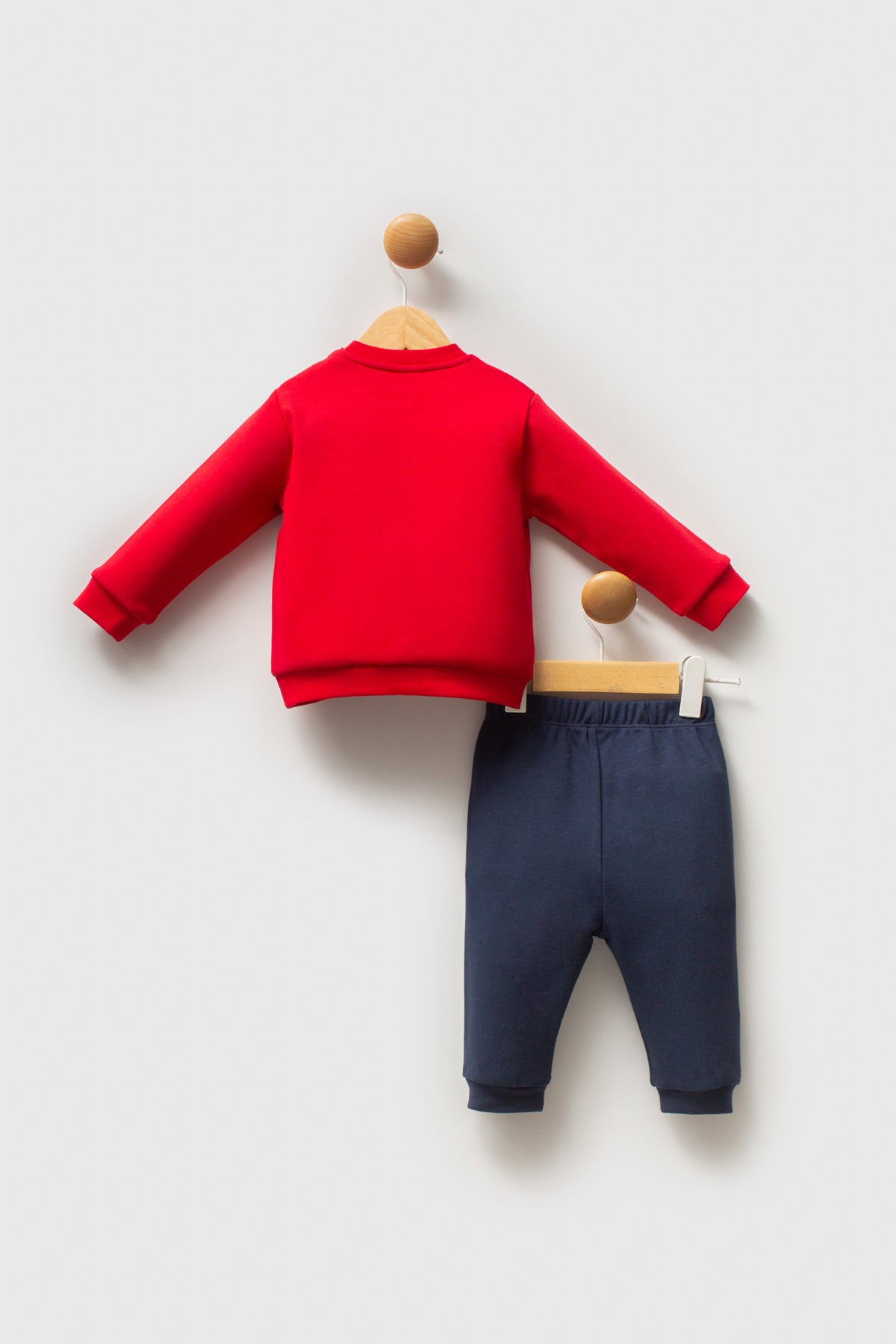 Set 2 Piese Pentru Baieti Bluza Rosie si Pantaloni Bleumarin