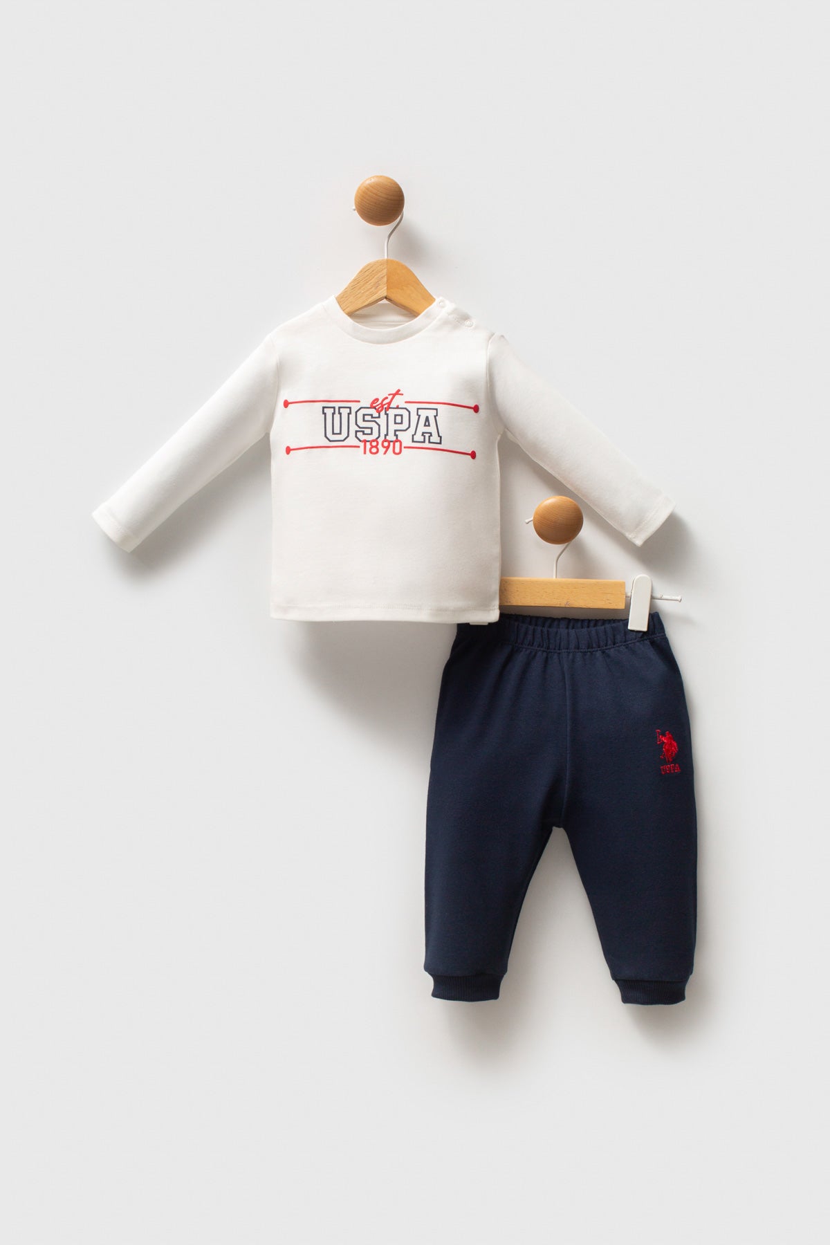 Set 3 Piese Jacheta Rosu cu Fermoar Bluza Ivory si Pantaloni Bleumarin