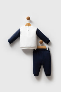 Set de pantaloni de trening si bluza de trening din amestec de bumbac - 2 piese