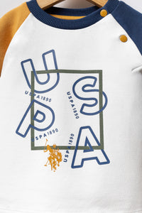 Set 2 Piese Bluza Ivory cu Galben si Pantaloni Kaky