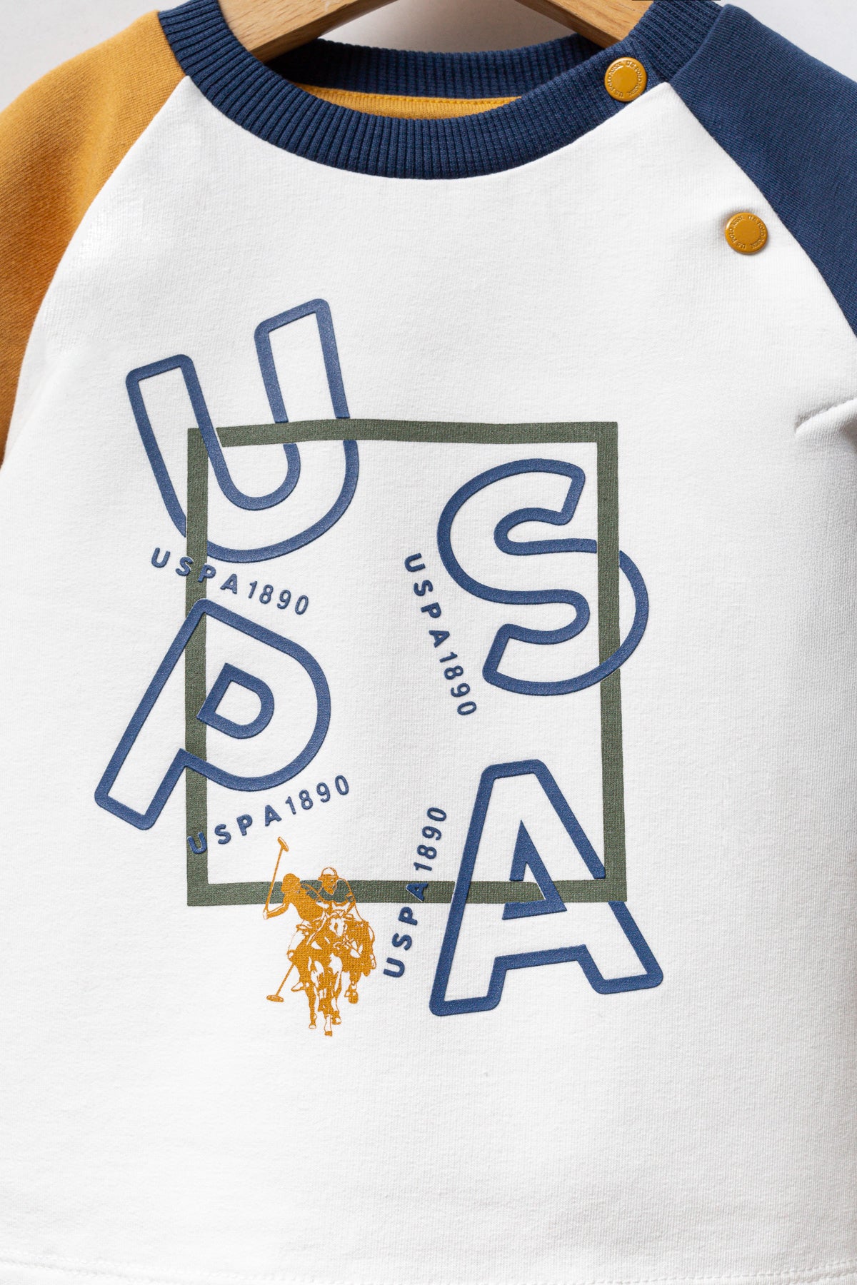 Set 2 Piese Bluza Ivory cu Galben si Pantaloni Kaky