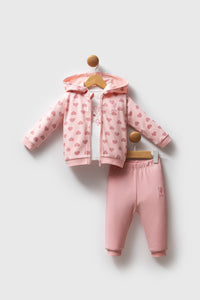 Set 3 Piese Fetita cu Imprimeu Inimioare