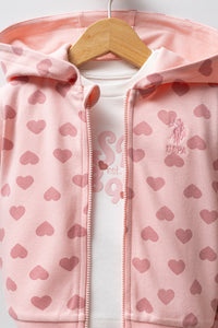 Set 3 Piese Fetita cu Imprimeu Inimioare