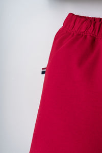 Set 2 Piese Băiețel Tricou Polo Bleumarin Și Pantaloni Scurți Roșu Cu Logo Colorat