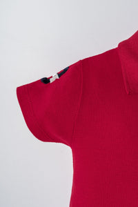 Set 2 Piese Băiețel Tricou Polo Roșu Și Pantaloni Scurți Bleumarin Cu Logo Colorat