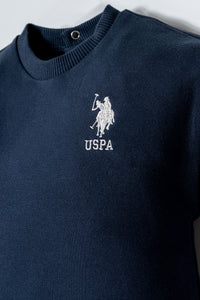 Set 2 Piese Băiețel Tricou Oversize Și Pantaloni Bleumarin Cu Logo Brodat
