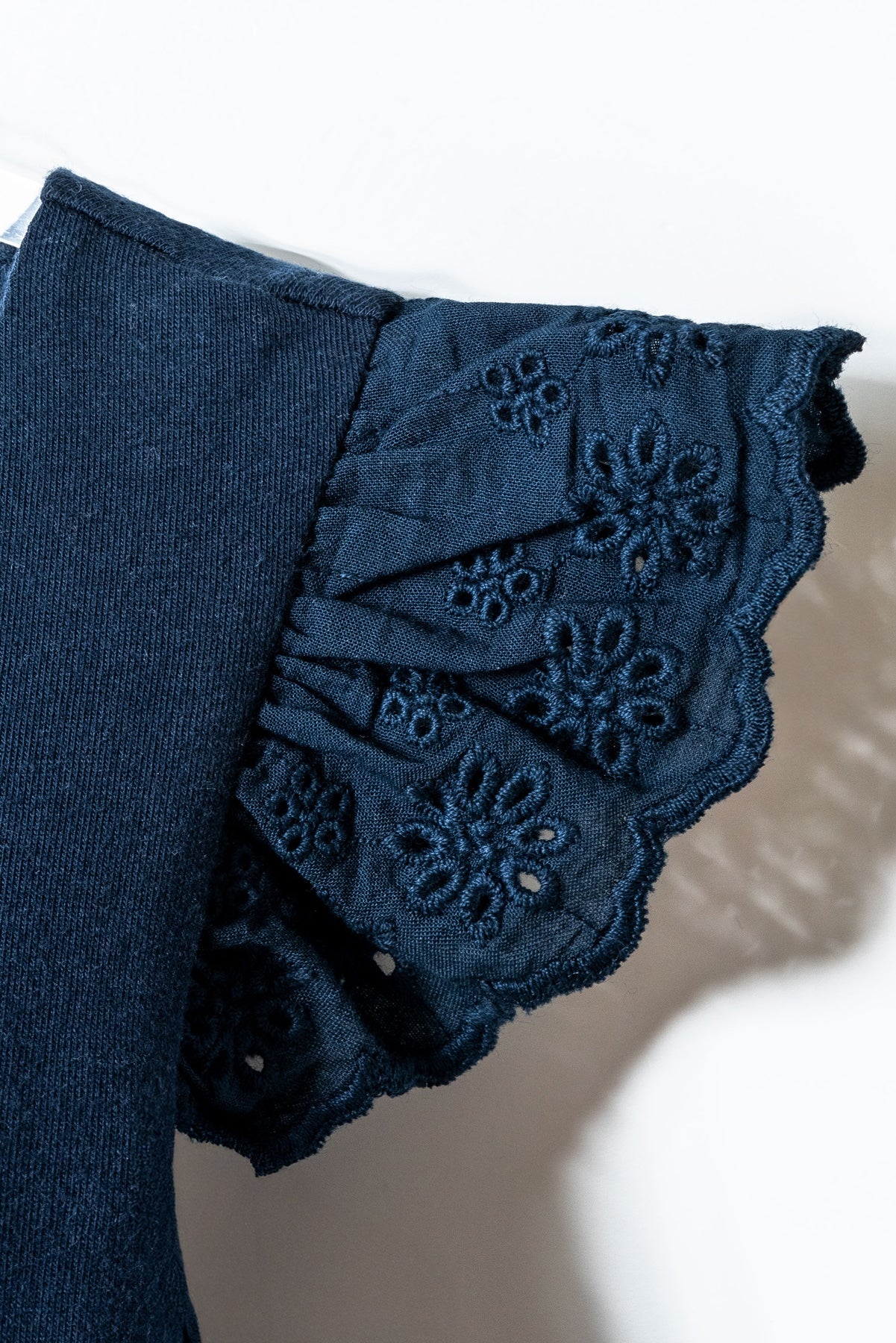 Rochie Evazată Din Amestec de Bumbac Cu Logo Brodat, Bleumarin