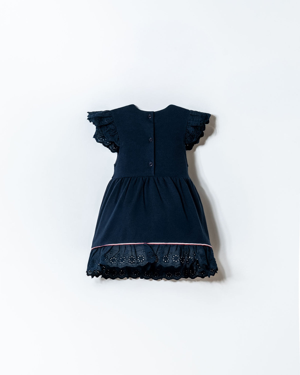 Rochie Evazată Din Amestec de Bumbac Cu Logo Brodat, Bleumarin