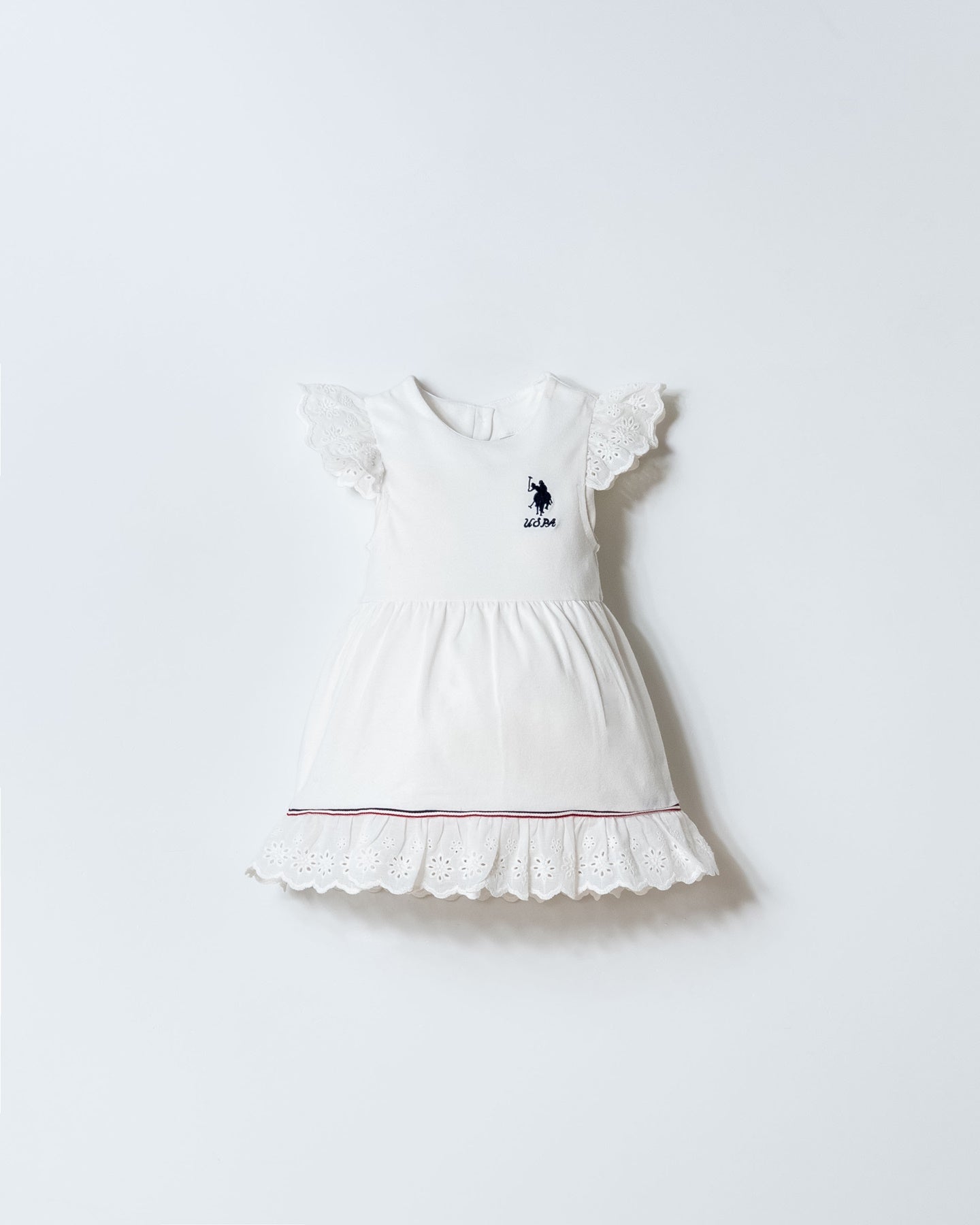 Rochie Evazată Din Amestec de Bumbac Cu Logo Brodat, Alb