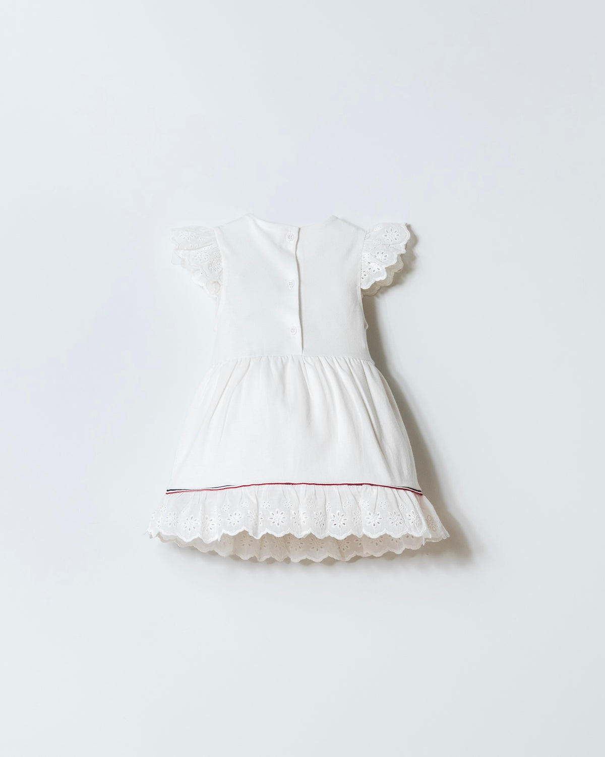 Rochie Evazată Din Amestec de Bumbac Cu Logo Brodat, Alb