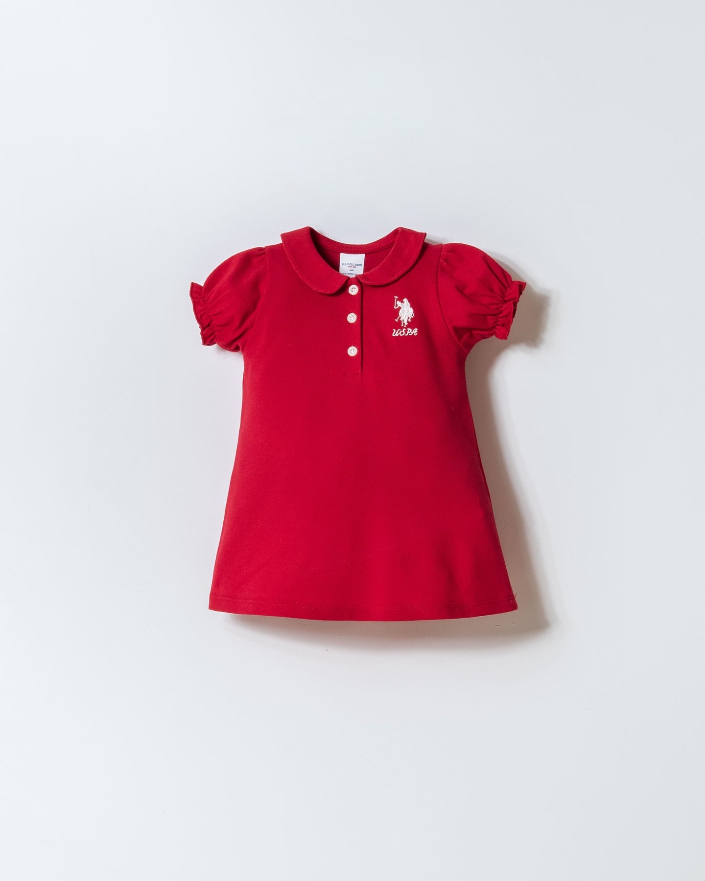 Rochie Polo Roșu Din Material Pique Cu Logo Brodat