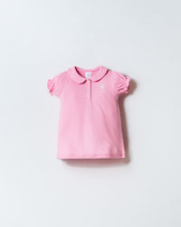 Rochie Polo Roz Din Material Pique Cu Logo Brodat