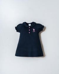 Rochie Polo Bleumarin Din Material Pique Cu Logo Brodat