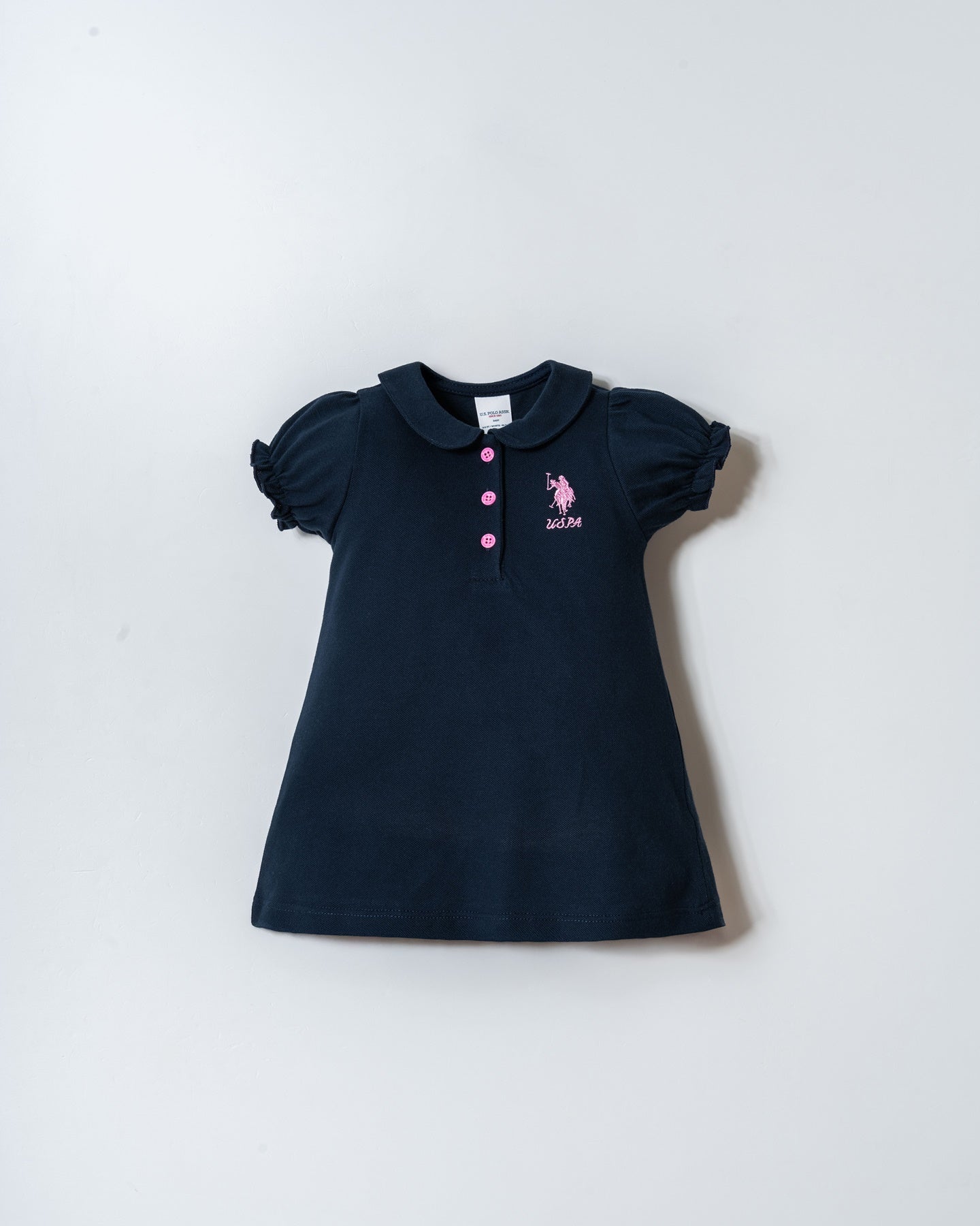 Rochie Polo Bleumarin Din Material Pique Cu Logo Brodat