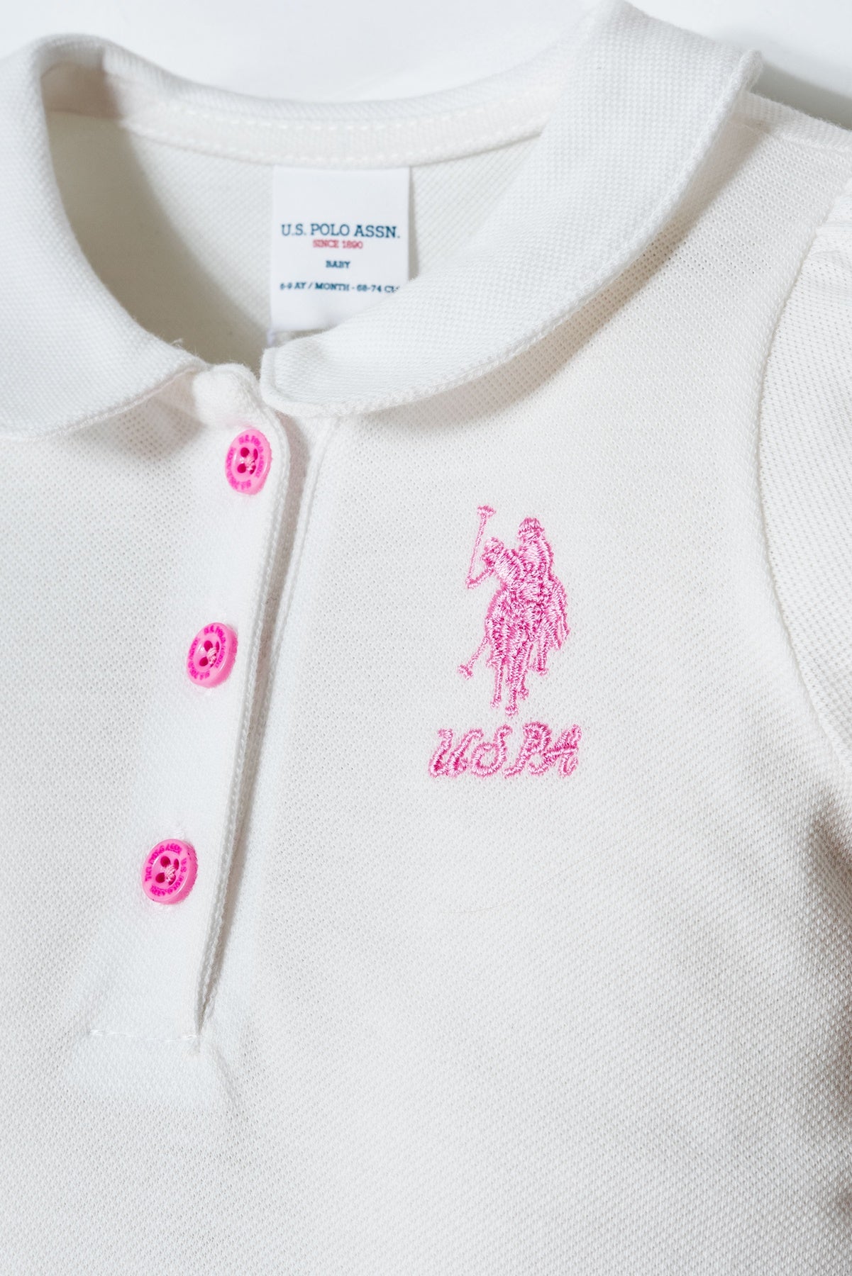 Rochie Polo Alb Din Material Pique Cu Logo Brodat