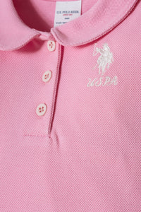 Set 2 Piese Fetiță Tricou Polo Roz Cu Pantaloni Scurți Bleumarin
