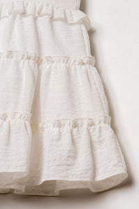 Rochie Fără Mâneci Din Material Poplin Alb Cu Logo Brodat