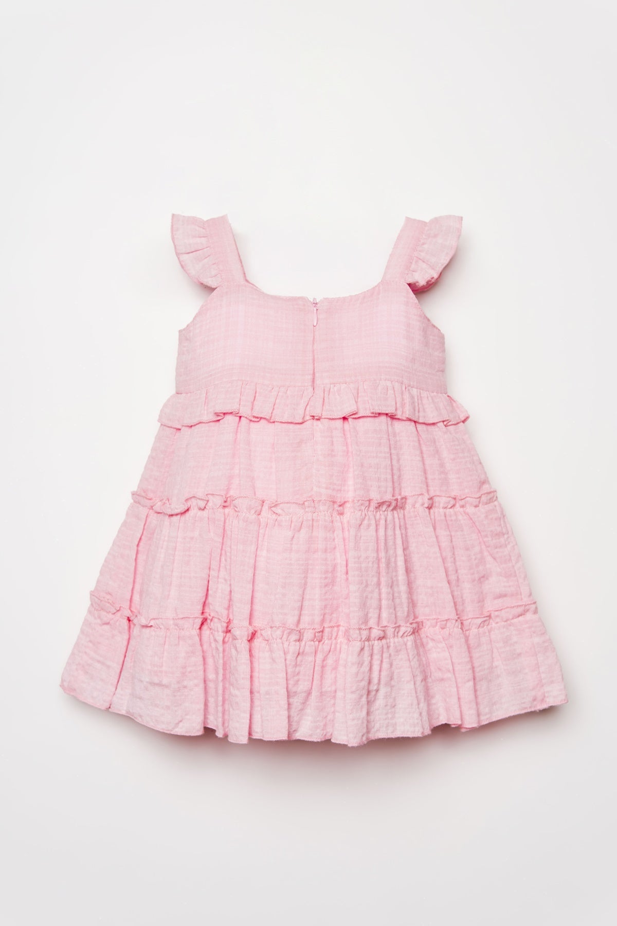 Rochie Fără Mâneci Din Material Poplin Roz Cu Logo Brodat