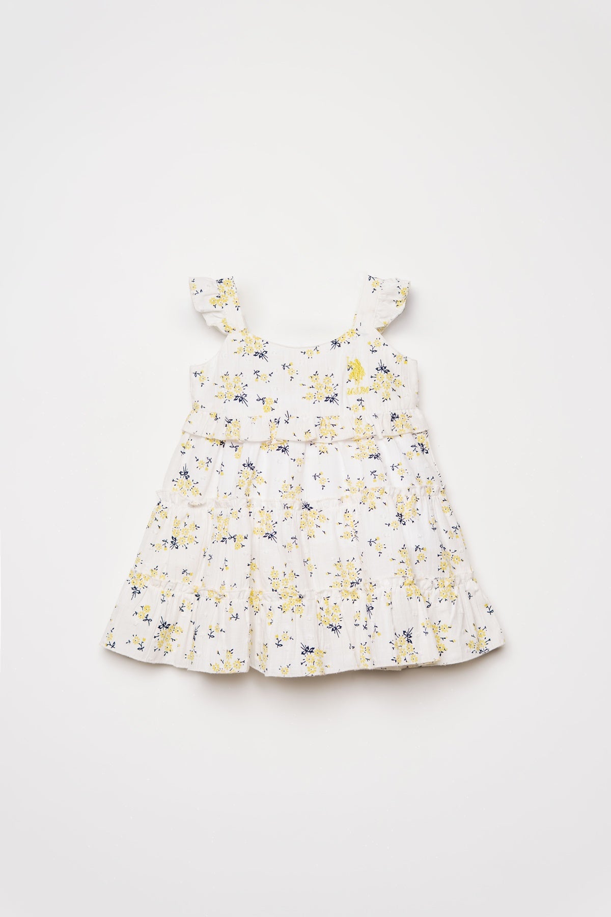Rochie Fără Mâneci Din Material Poplin Alb Cu Model Floral