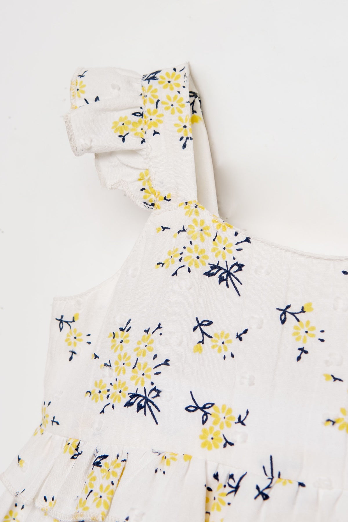 Rochie Fără Mâneci Din Material Poplin Alb Cu Model Floral