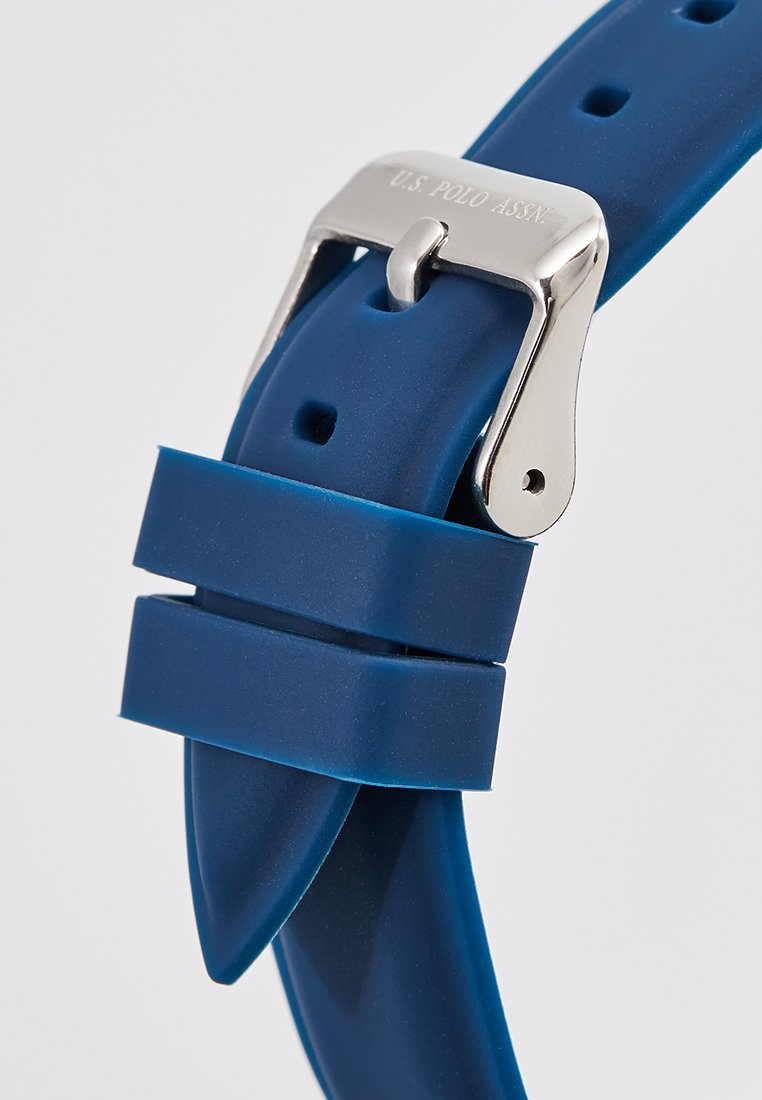 Ceas Quartz cu Logo si Curea de Silicon, Albastru inchis