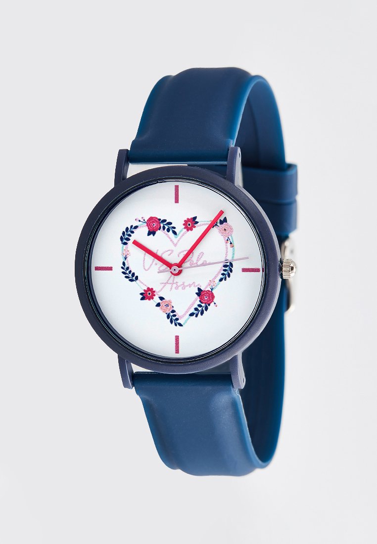 Ceas cu Logo si Inima pe cadran, Bleumarin