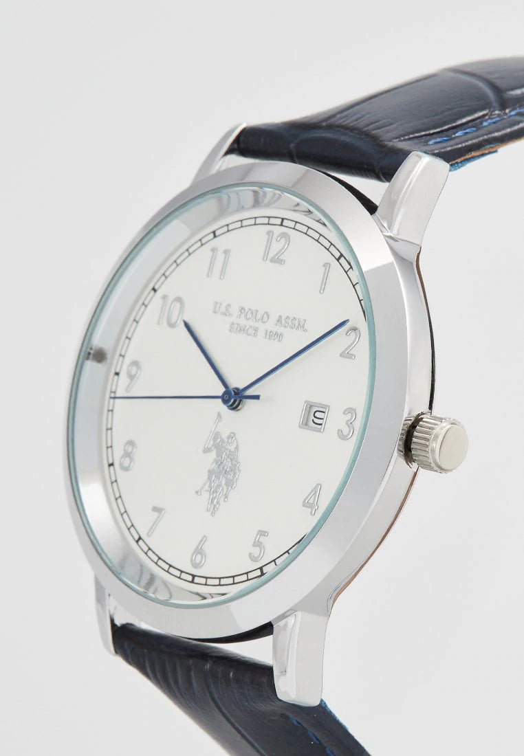 Ceas Bărbătesc Cu Curea Din Piele Bleumarin cu Mecanism Quartz si Display Analog