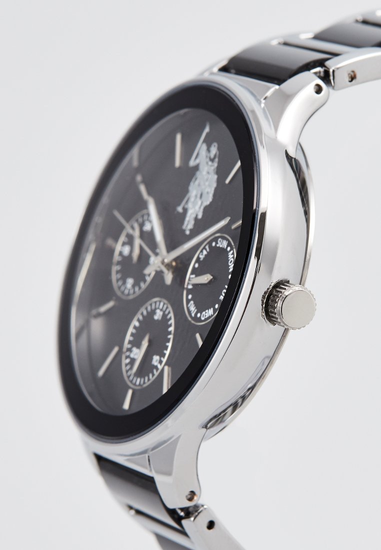 Ceas Barbatesc Multifunctional cu Bratara Metalica si Rasina Neagra