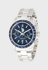 Ceas Cronograf Sport-Elegant pentru Barbati – Otel Inoxidabil, Cadran Albastru inchis, 42mm