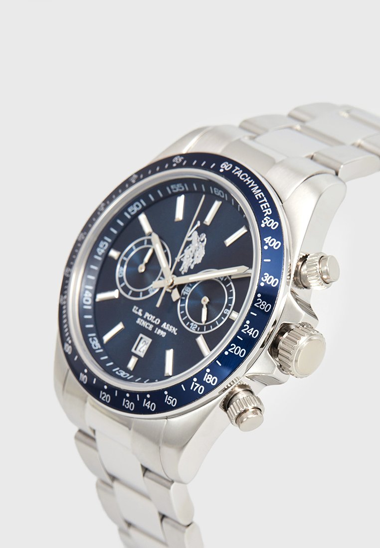 Ceas Cronograf Sport-Elegant pentru Barbati – Otel Inoxidabil, Cadran Albastru inchis, 42mm